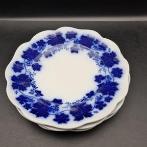 Vintage Gefle “Blå Vinranka” Dinner Plates – Set of 3 – Arthur Percy – Flow Blue Sweden Design – Free Shipping
