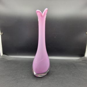 Hand Blown Purple Art Glass Vase – SEA 7801, Scandinavian Underfång/Sommerso Style, 28 cm, Signed