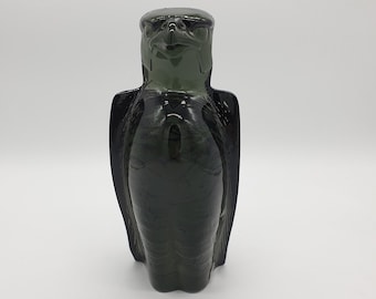 Large dark green Kosta Boda WWF limited edition Peregrine Falcon, art glass figurine signed by Paul Hoff.