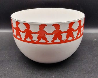 Vintage Yellow Enamel Bowl, 5.5