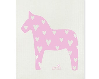 Swedish dishcloth, Dala horse, Anneko design , Eco friendly
