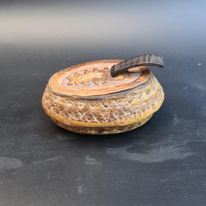 Antique Birch Bark Snuff Box Folk Art Sweden 1800s Etsy