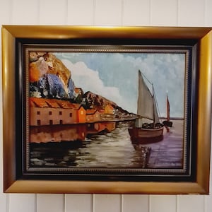 Vintage Swedish original oil painting by G. Ericsson -1943