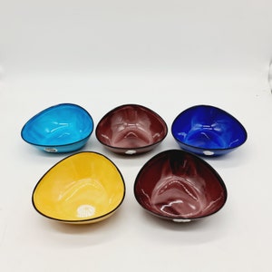 Arne Erker for Kockums, Sweden -  triangular enameled bowls - Mid century design