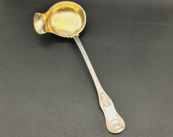 スウェーデン製アンティーク ソースレードル - 純銀製 - キングス