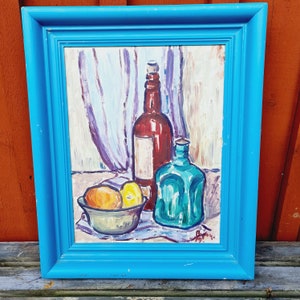 Vintage Swedish original oil painting signed and dated 1949