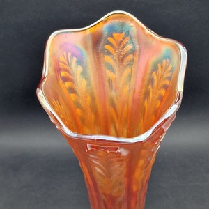 Marigold-carnival Glass Vase-art Nouveau Pattern - Etsy