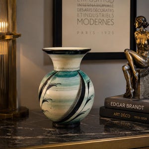 Ilse Claesson Rörstrand vas, Swedish Grace konstkeramik, handmålad keramik, 1930-talets art déco, skandinavisk design