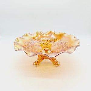 Marigold-Carnival large footed bowl-Art nouveau pattern