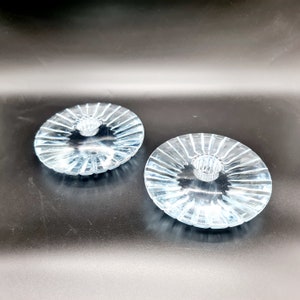 Pair of art glass candlesticks for Orrefors Sweden. Scandinavian modern Collectible