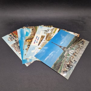 6 lindos cartões postais vintage de Paris França