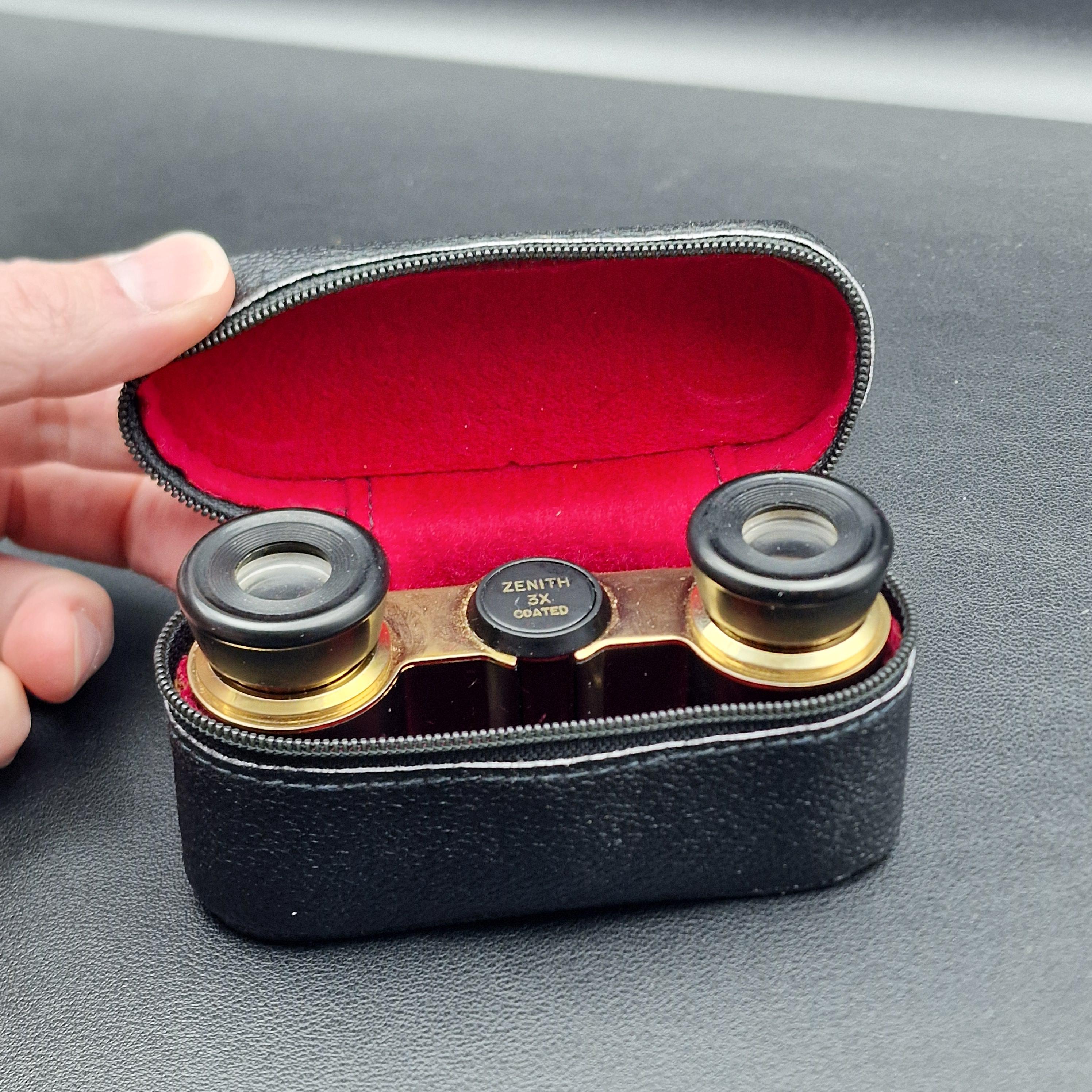 Zenith Opera Glasses 3x – Mother of Pearl & Brass – Vintage 1950s