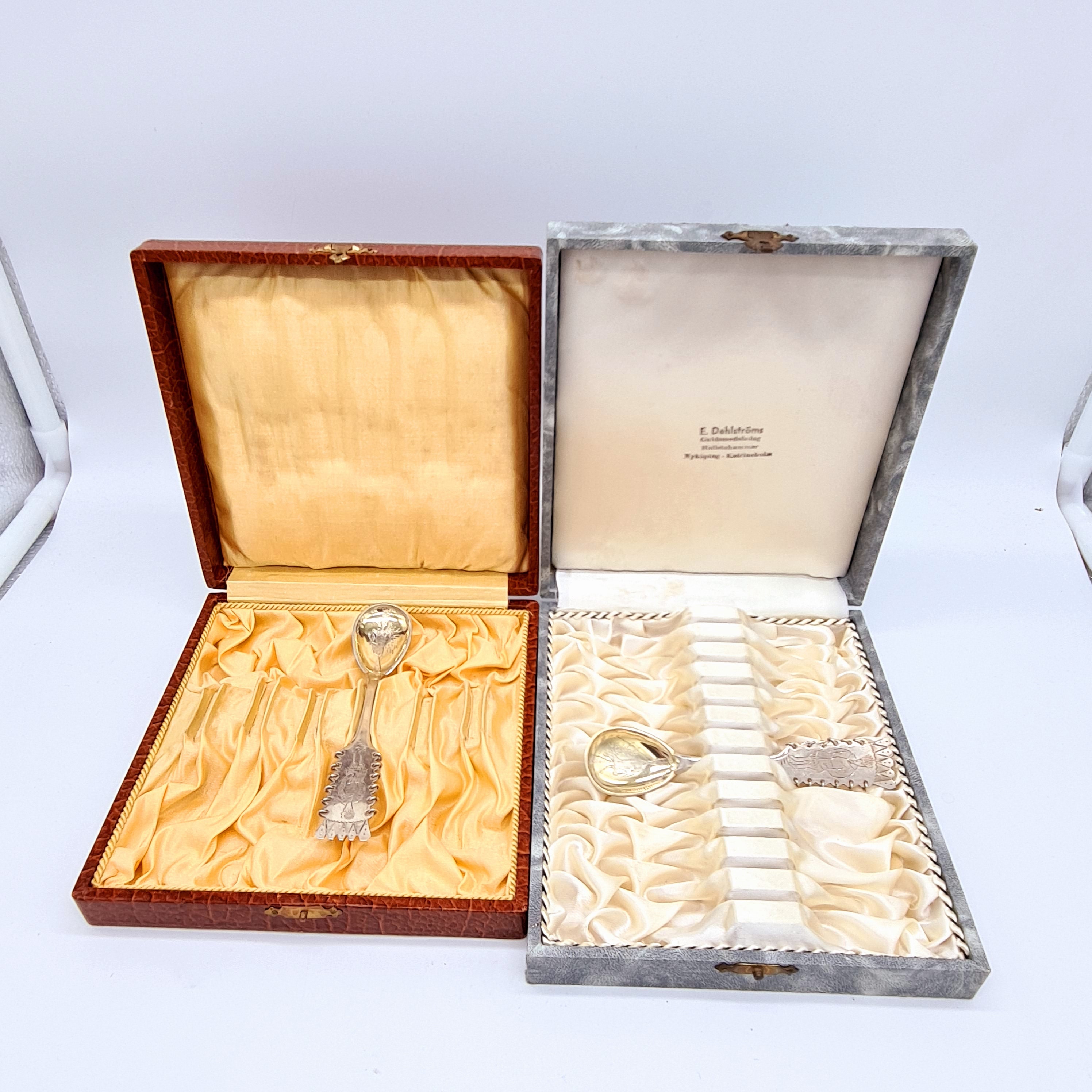 Vintage silver flatware boxes 2 pcs. brocante Etsy