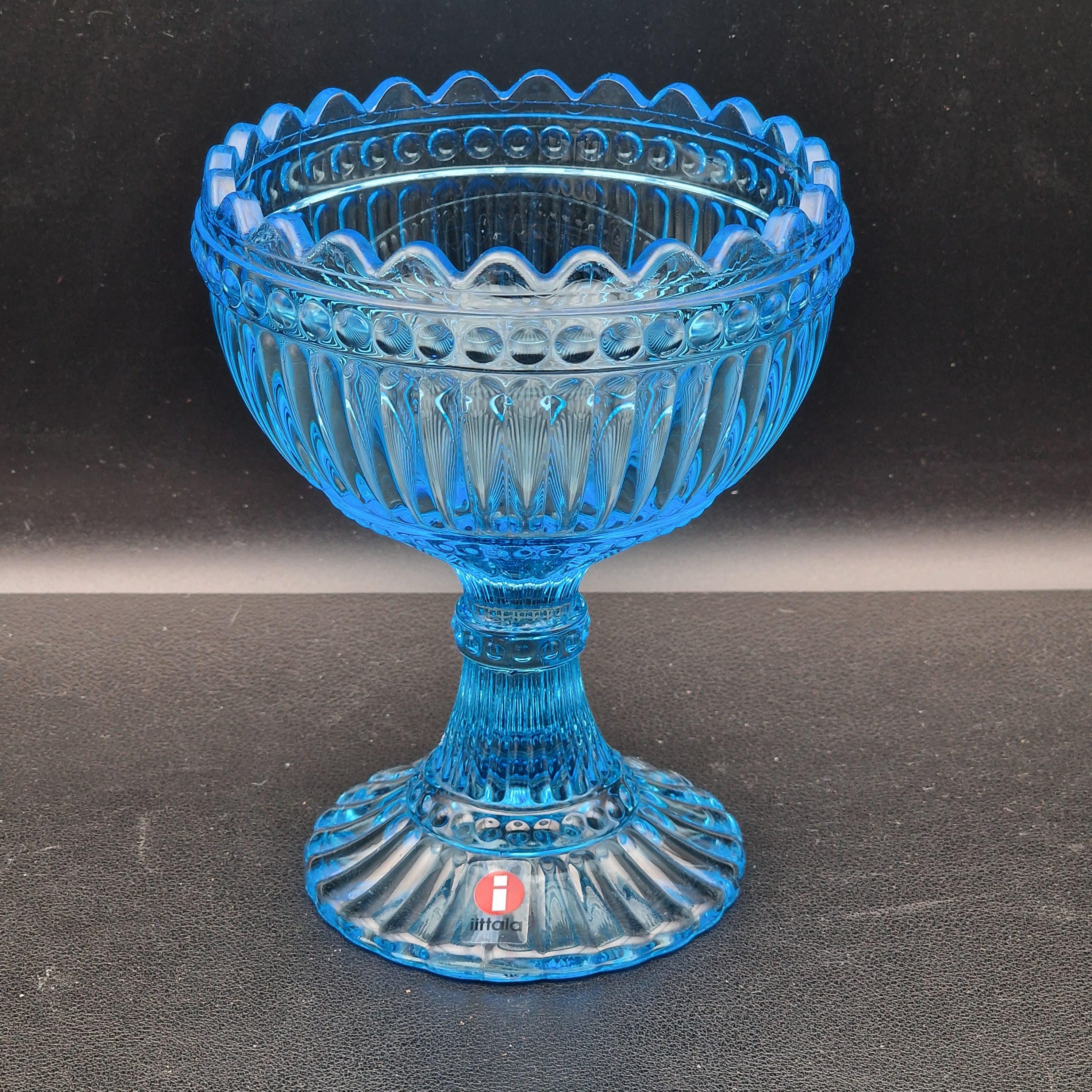 Marimekko Mariskooli Glass Bowl Iittala Blue Vintage Scandinavian