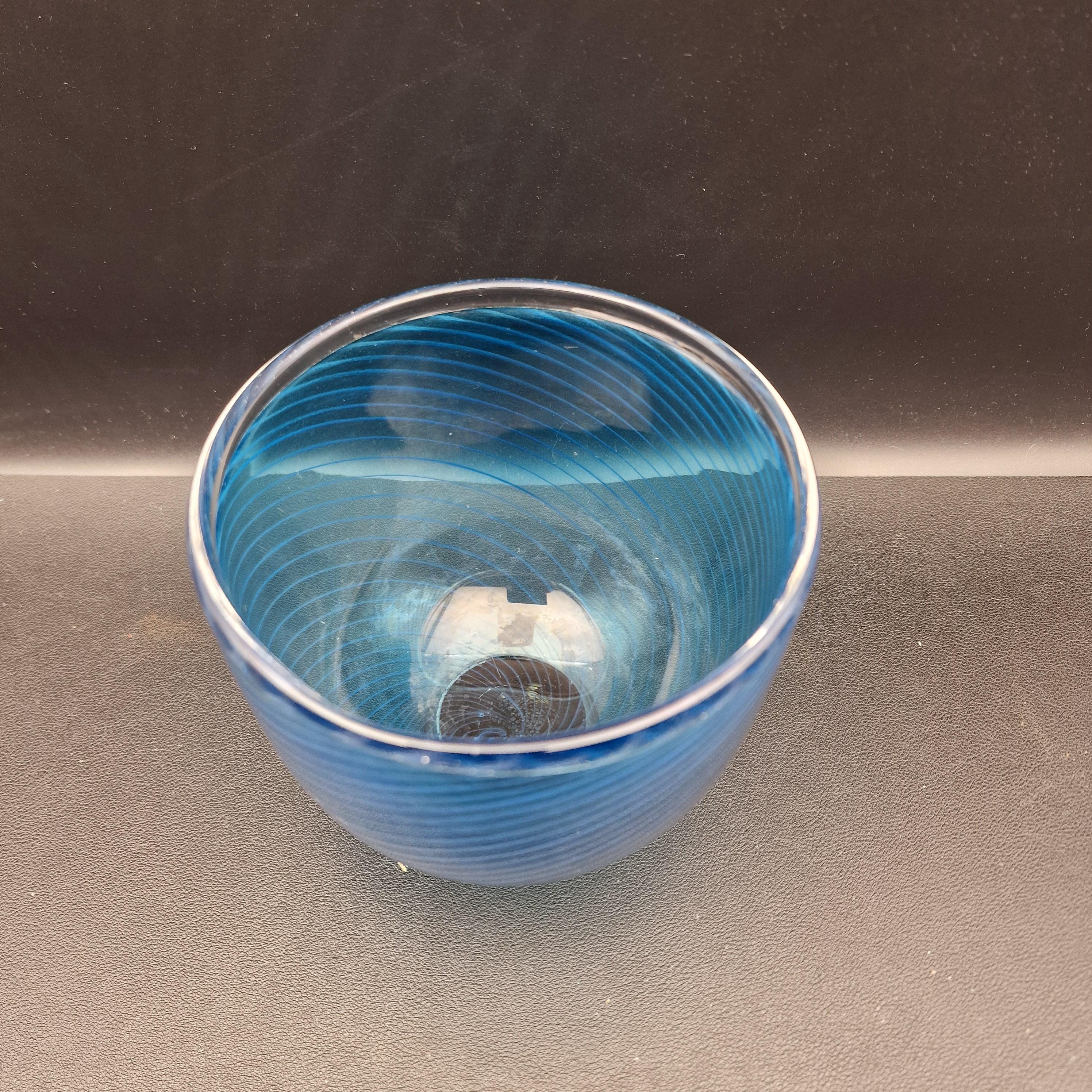 Signed Göran Wärff Bowl for Kosta Boda – Swedish Blue Art Glass