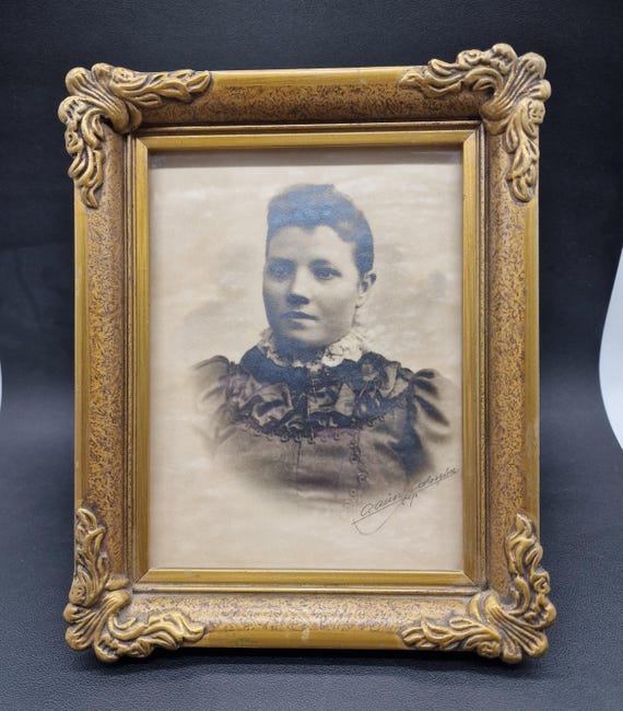 Antique 19th Century Photo in a Vintage Scandinavian Photo Frame