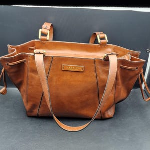 The Bridge Leather Handbag – Italy – Articolo 041141-4N – Cognac Brown Shoulder Bag