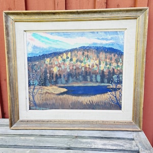 Vintage Swedish original oil painting-Axel Haggren signed and dated 1965