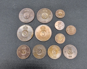 スウェーデン クローナ硬貨 x 7 1970、1978 1981、1982。 - Etsy 日本