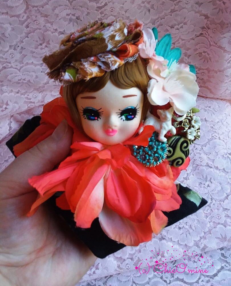 Wearable Art 60's Doll Head Garden Party Headband Etsy