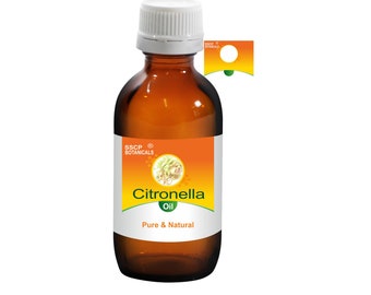 SSCP Botanicals Citronella Pure Natural Oil Cymbopogon winterianus (5 ml to 100 ml in Glass Bottle & 250 ml to 1000 ml in Aluminum Bottle)