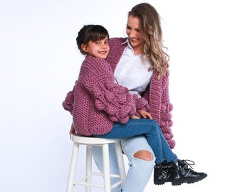 Bubble sleeve cardigan for toddler and kids