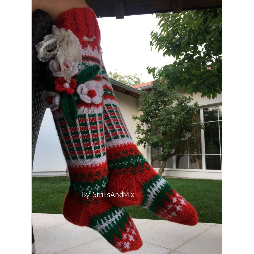 Weihnachtsstrumpf Alphabet Socken - 14x18cm Gestrickte Nikolausstiefel Für Weihnachtsdekoration