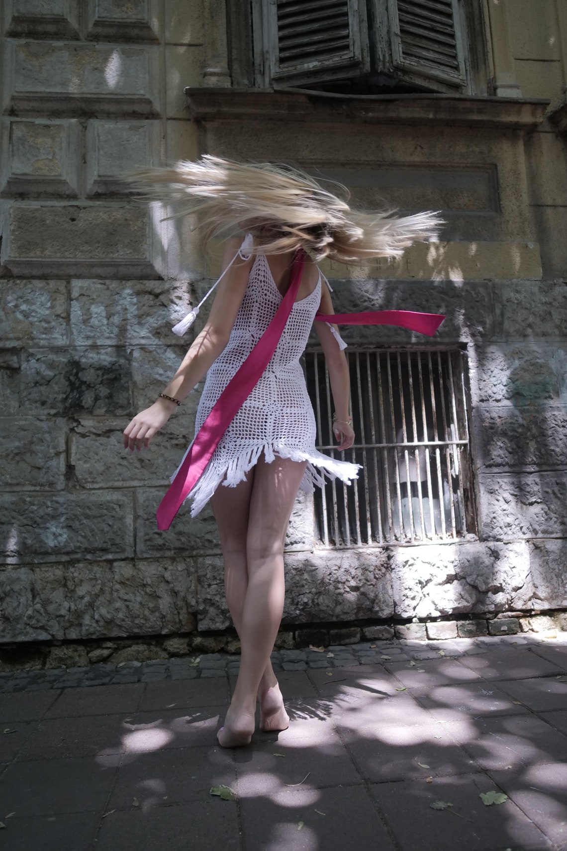 White Crochet Dres Fringe Summer Dress - Etsy