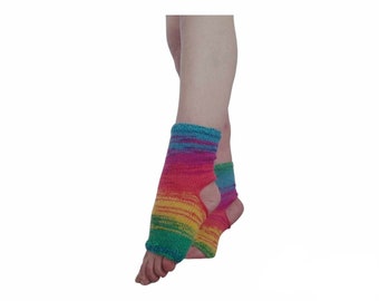 Knitted Flip Flops, Very Colorful Pilates Ankle Warmer, Sport Short Socks