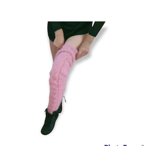 Chaussettes hautes tricotées, longues de 102 cm, en laine angora chaude, chaussettes grande taille