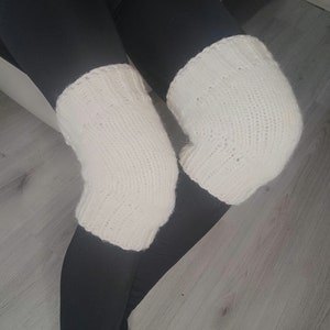 Gestrickte Knieschoner, Beinwärmer aus Naturwolle, Kniewärmer, Knieschmerzen, Merino-Beinwärmer