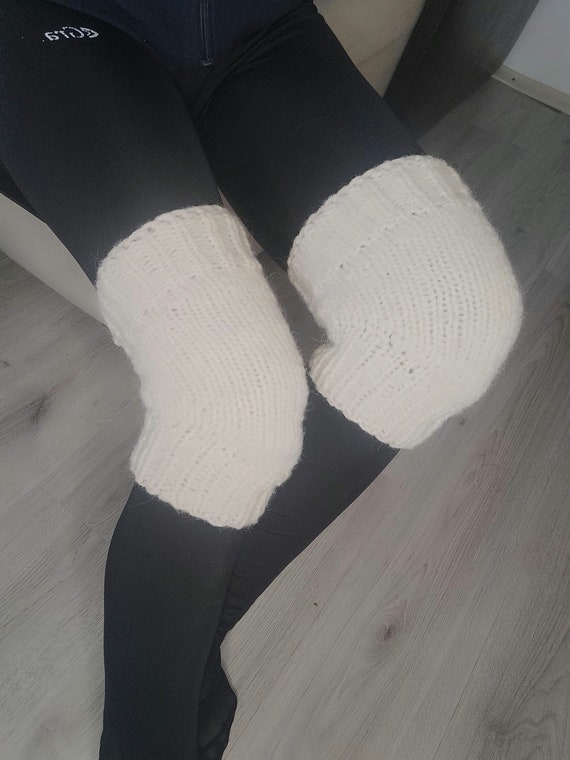 Knit Merino Wool Knee Warmers, Knee Pain relief, Cozy Leg Support