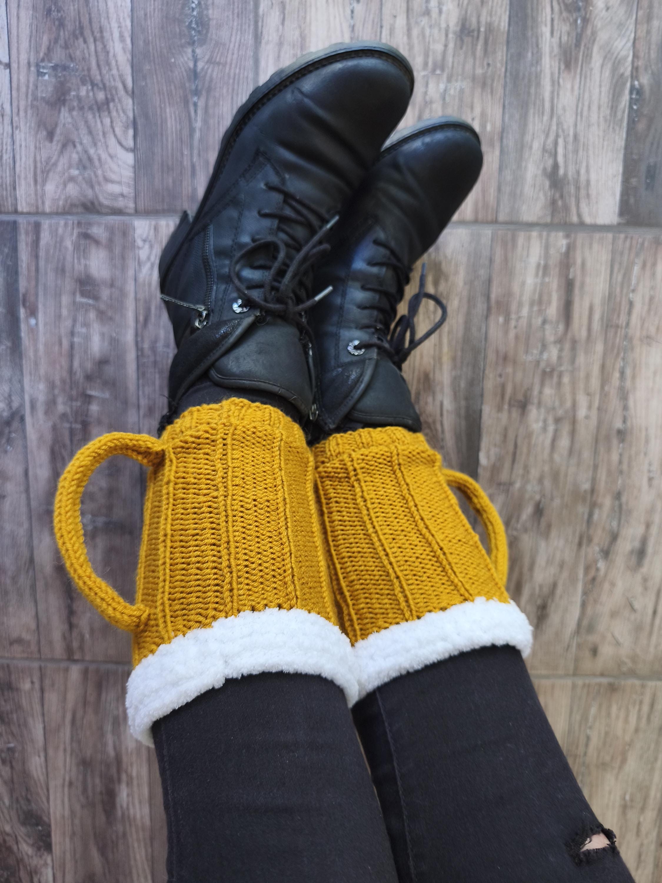 Crochet Beer Mug, Leg Warmers, Father's Day Gift, Beer Footless
