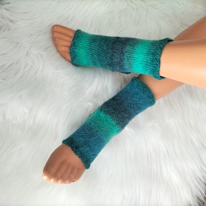 Green Flip Flop Socks, Ankle Warmer, Pilates Socks, Leg Warmers, Short Yoga Socks, Knit Flip Flop Socks, Foot Warmer