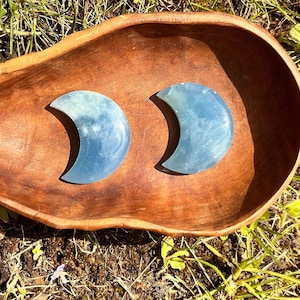 Blue Onyx Moon Carvings RARE!