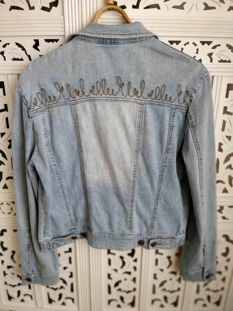 Jacket with Embroidery Vintage Jeans Denim Jacket Size S Size US 6 UK 12 EU 36 Women\u2019s Blue Denim Jacket Blazer