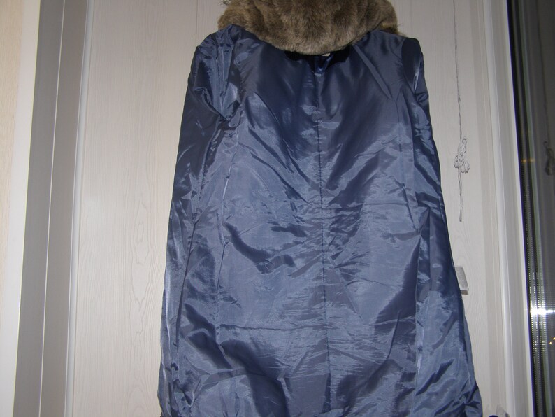 Hooded Blue Coat Women/'s Puff Jacket Coat Winter Parka Size M Vintage Blue Long Jacket Ladies Winter Blue Coat Size 10us12uk38eu