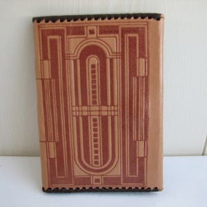 Vintage Geldbörse aus Leder. Braune Leder Geldbörse. Geldbeutel aus punziertem Leder. Retro Leder Geldbörse. Unisex Geldbörse. Retro Accessoire. Hergestellt in der UdSSR