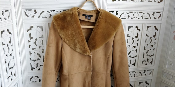 zara faux suede coat black