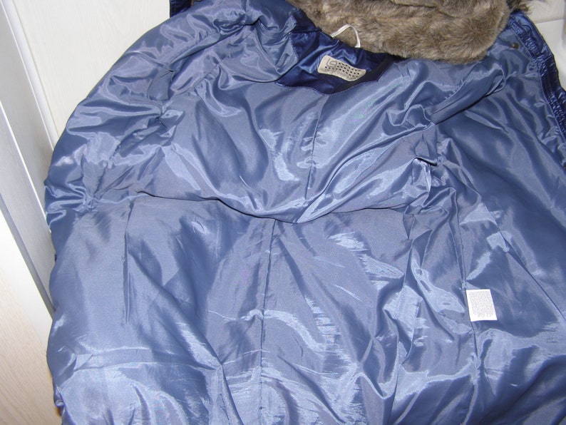 Hooded Blue Coat Women/'s Puff Jacket Coat Winter Parka Size M Vintage Blue Long Jacket Ladies Winter Blue Coat Size 10us12uk38eu