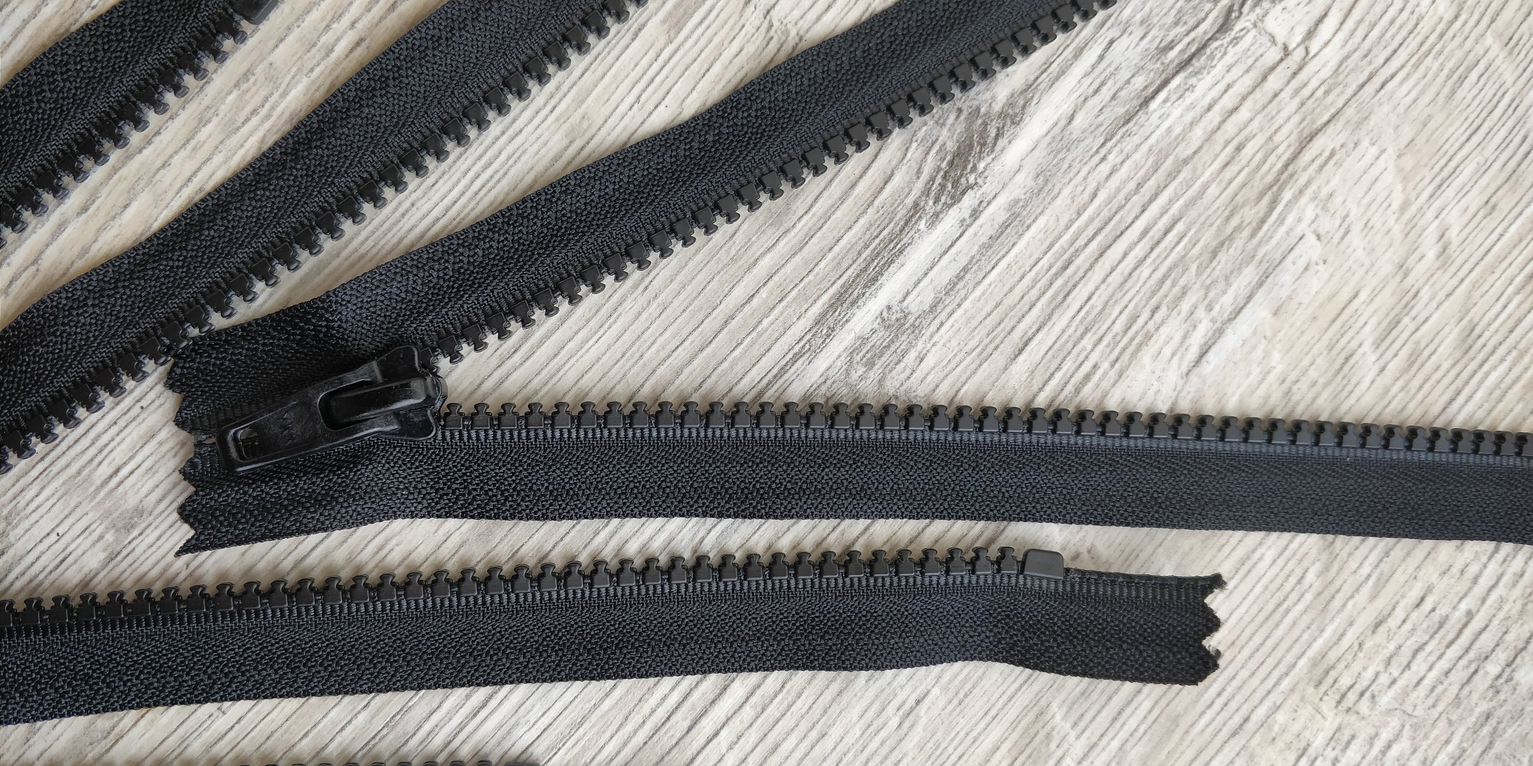 33 Pieces/ 7 Inch Plastic Continuous Black Zippers. Single Etsy