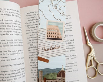 Italy Art Bookmark Tassel, Bookmark gift, Quote bookmark, Art Bookmark, Bookmark with Tassel, Italy Art, Venice art, Handmade Bookmark