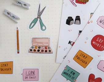 Wählen Sie 2 Sticker Sheet, Sticker Set, Multipack Planner Sticker Set, Bullet Journal Sticker, Dekorative süße Sticker, New Diary Sticker