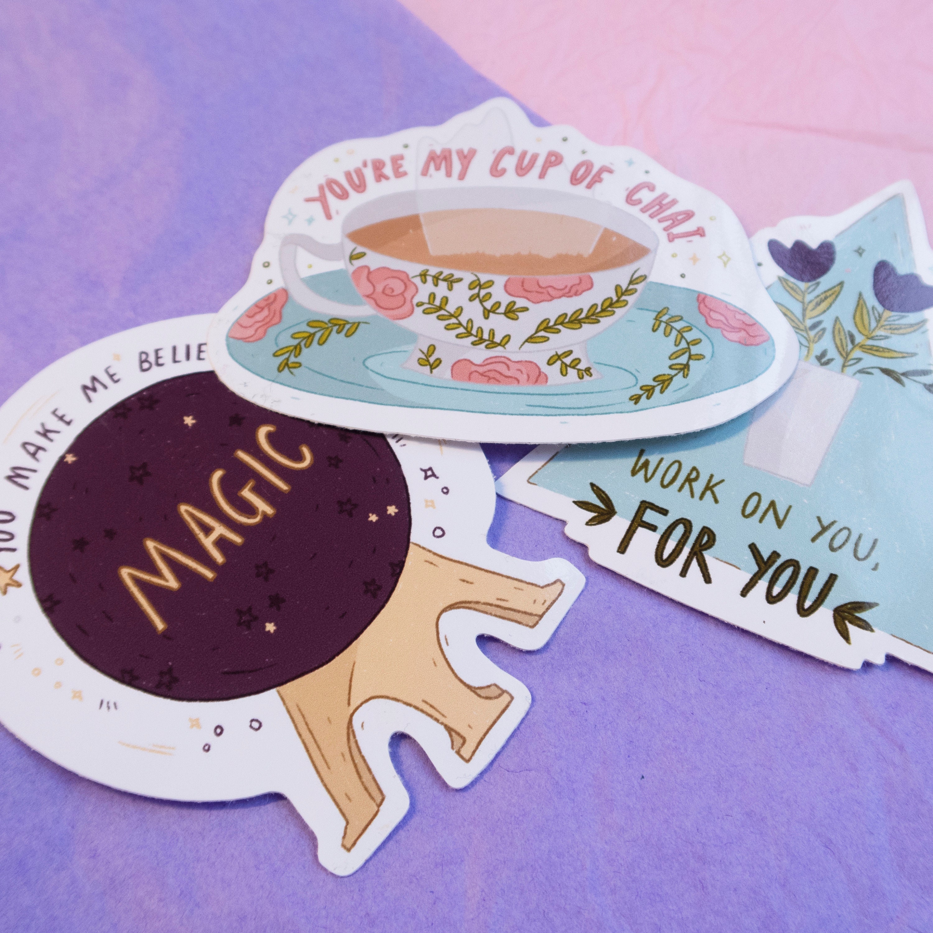 quotes sticker pack 3 illustrated vinyl stickers etsy