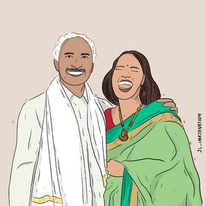 Custom Digital Illustration, Couple portrait, Family portrait, Valentine’s custom portrait, portrait illustration, digital portrait art