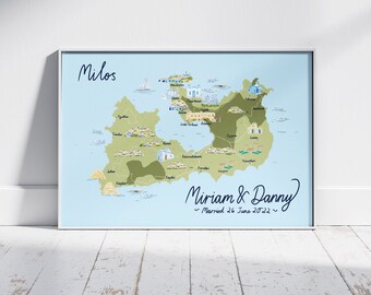 Personalized Illustrated Map Print, Custom Location Art (Digital Print)