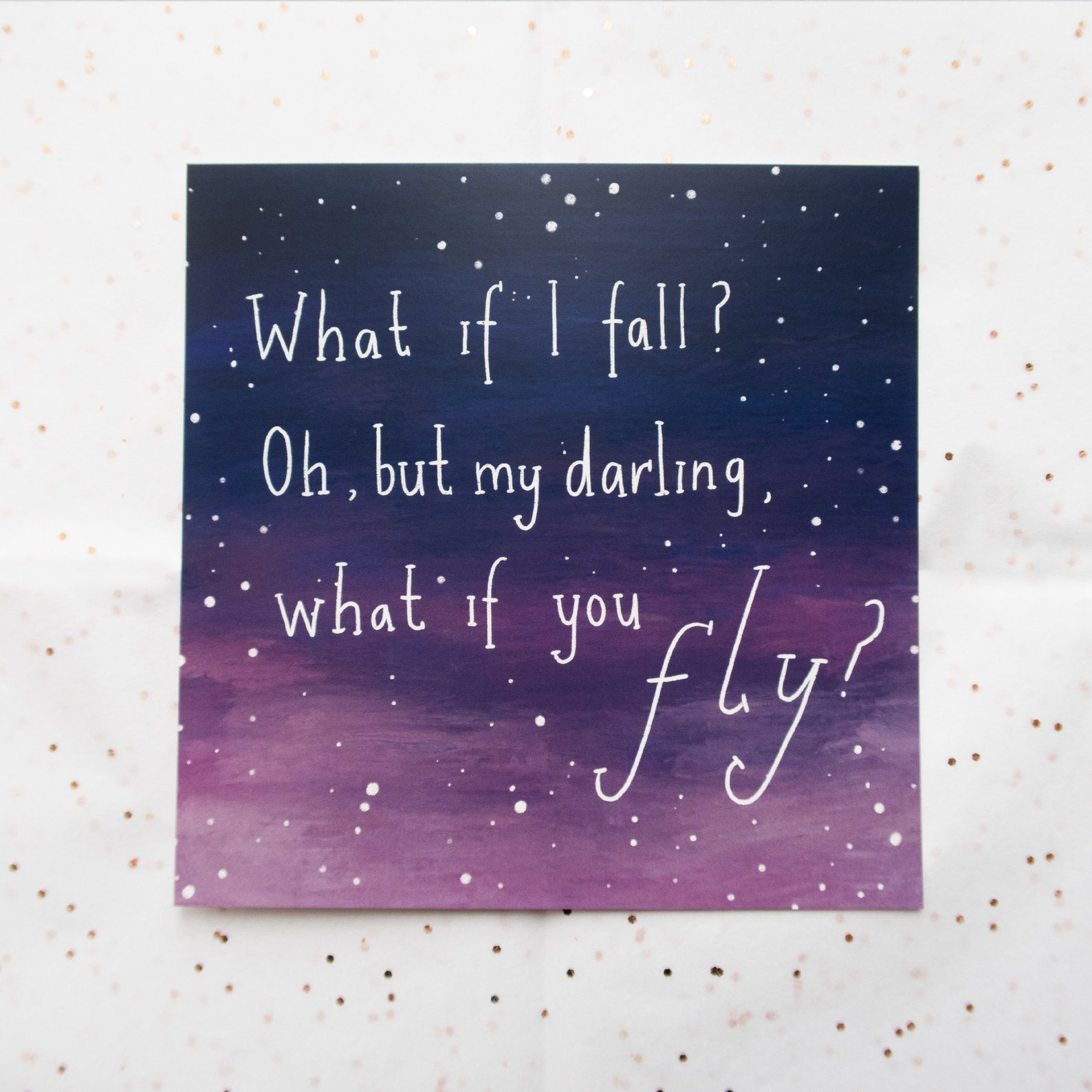 What if I fall Quote Art Print Square Print 210x210mm Etsy