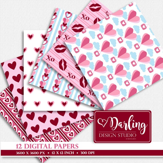 Papier numérique de la Saint-Valentin, fond de la Saint-Valentin, papier  numérique de la Saint-Valentin