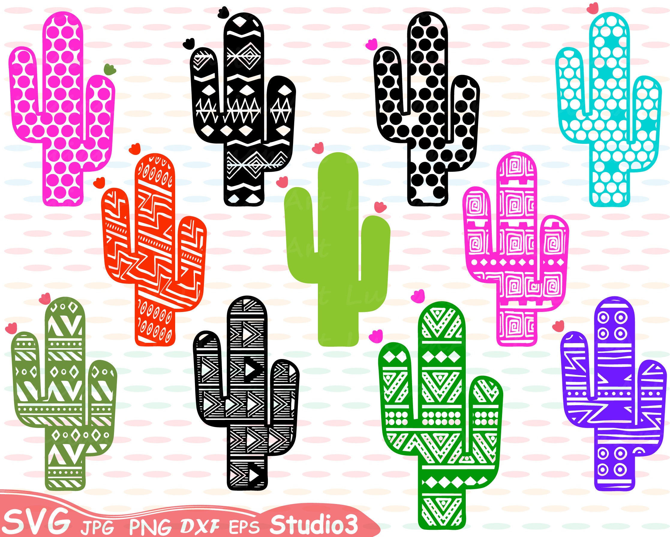 Download Cactus Chevron Monogram Silhouette SVG Cutting Files ...