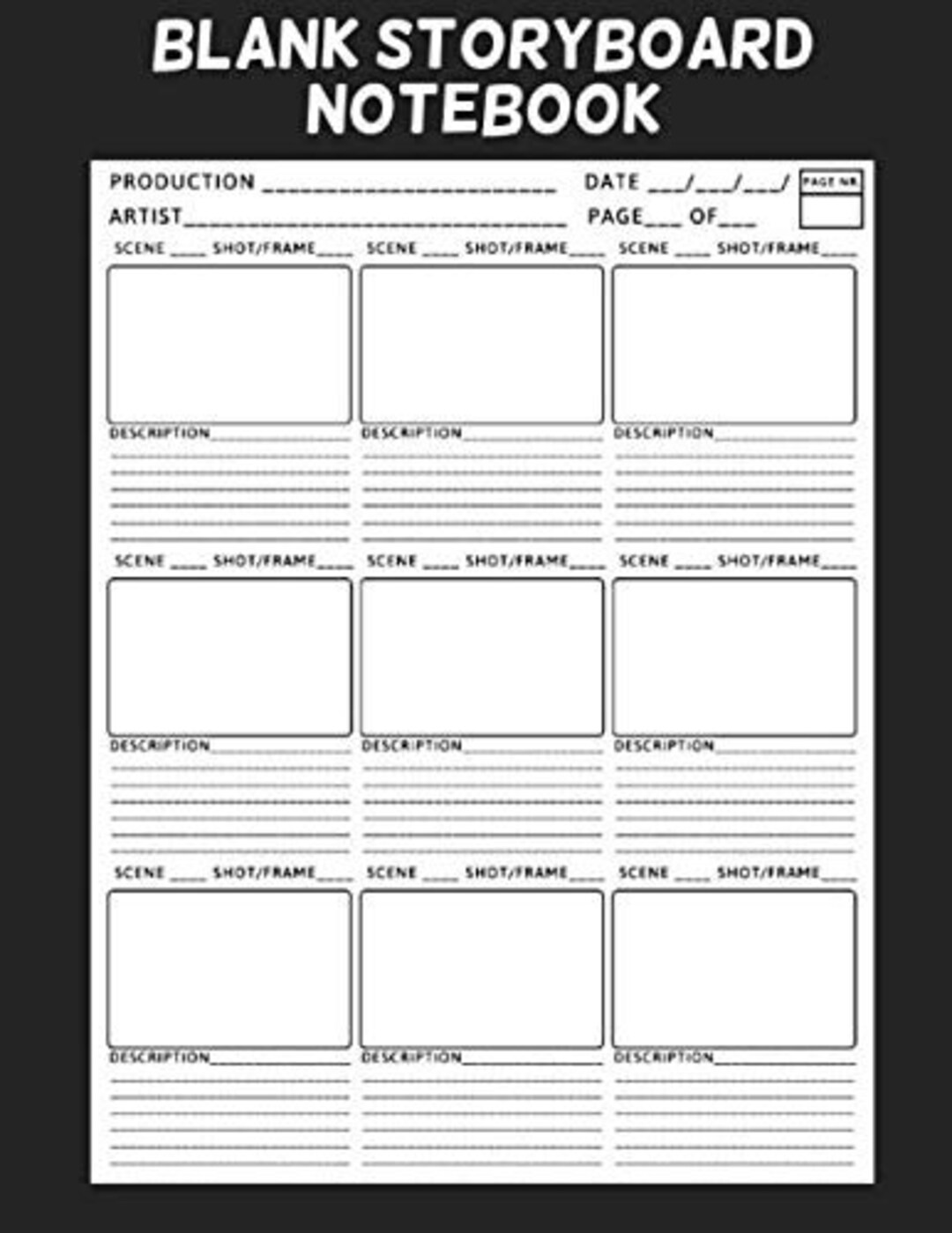 Blank Storyboard Notebook With Templates Paper Panel Comics Etsy Blank storyboard notebook with templates paper panel comics etsy
